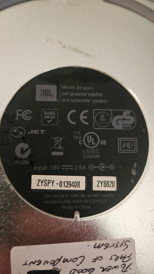 JBL Spyro Sub-Woofer Speaker