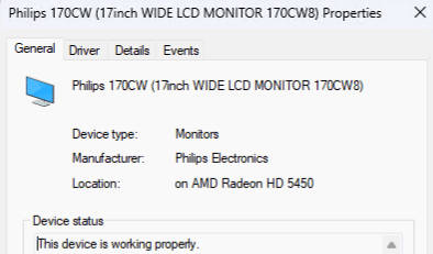 Philips 170CW8 Monitor | 1440 x 900 | VGA input