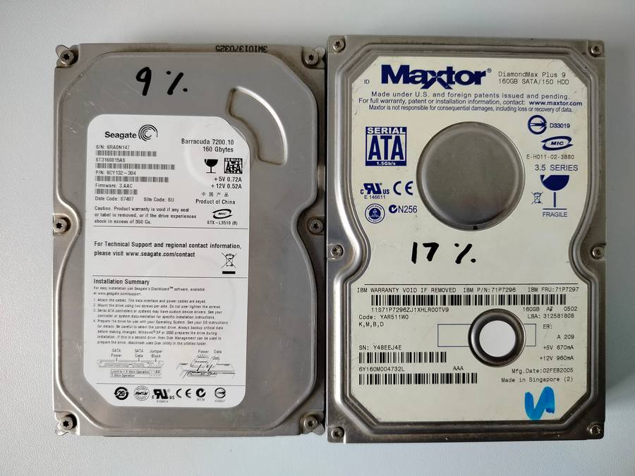 Salvage SATA hard drives | For repairs/spares/scrap | Lot of 7