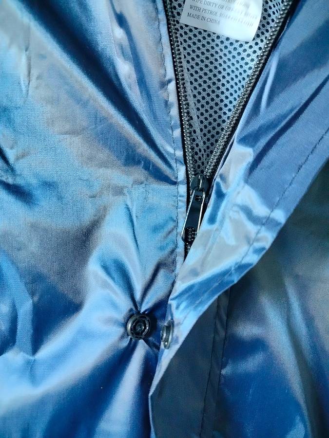 Aqua Skin 2XL Rain Jacket | Navy with hood, zip and snap buttons, two pocket and rear vent