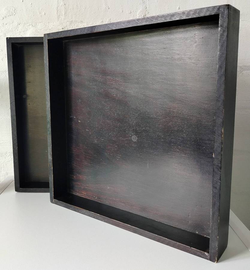 Wood Trays x 2 | 40x40cm | Dark wood