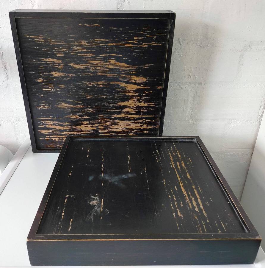 Wood Trays x 2 | 40x40cm | Dark wood
