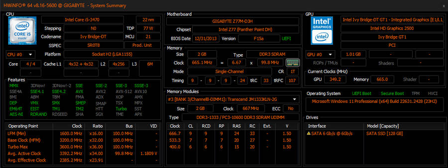 HP Pro i5 | 128GB SSD | 2GB RAM | Windows 11 Pro (activated)