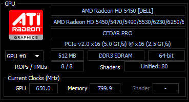 ATI AMD Radeon 5450 | PCI-E | 512MB | DMS-59