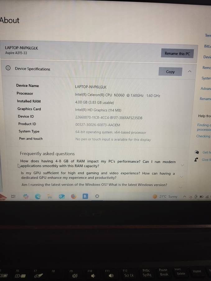 Acer Aspire 3 Laptop