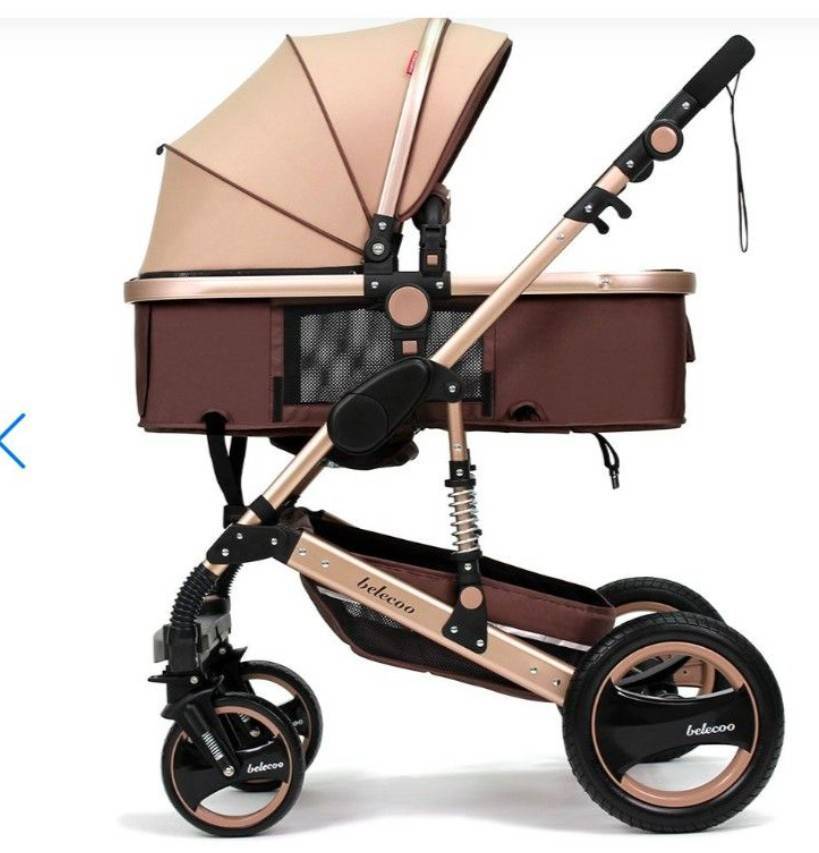 Belecoo stroller 2 in 1 Foldable Baby Pram - Khaki