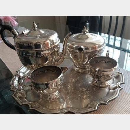 Antique Viking 5 Piece Silver Plated Tea Set