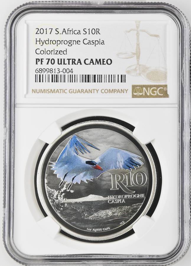 2017 PF70 Silver Proof Hydroprogne Caspia (Caspian Tern) Colorized R10 (1oz Silver)