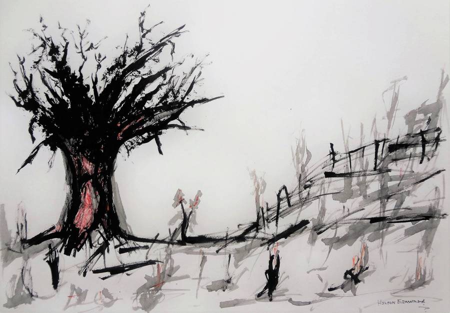 Hilton Edwards Abstract Art Painting Baobab tree series