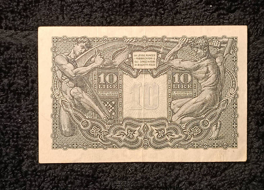 Banknote 10 Italian Lira 1944
