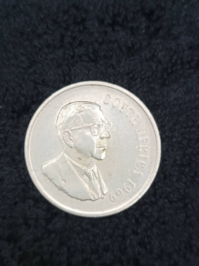 South Africa one rand coin silver