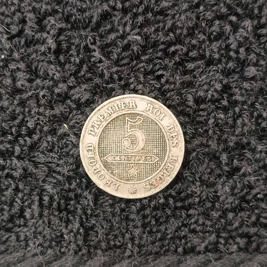 Belgian 5 centimes coin 1861