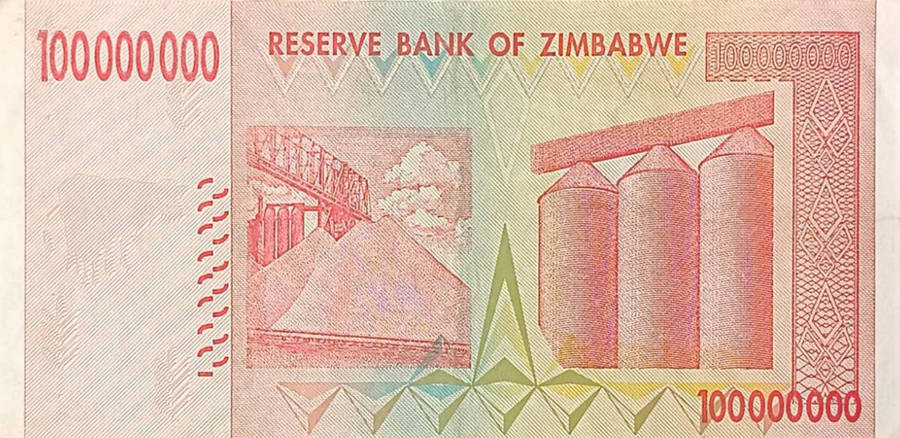Banknote 100 million Zimbabwe dollars