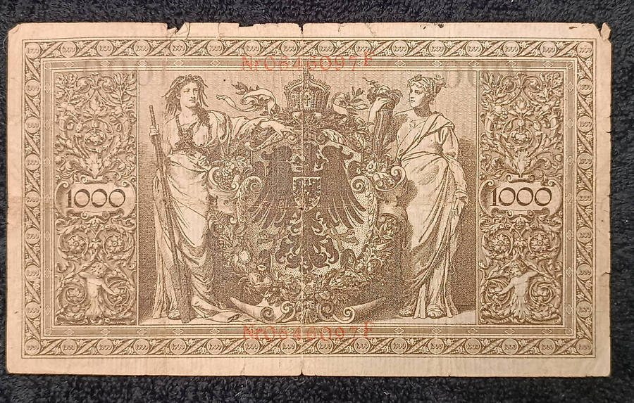 Banknote German 1000 Mark Reichsbanknote 1910