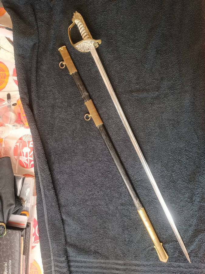 South African Navy Officers Sword and scabbard by Gieves of UK pre 65