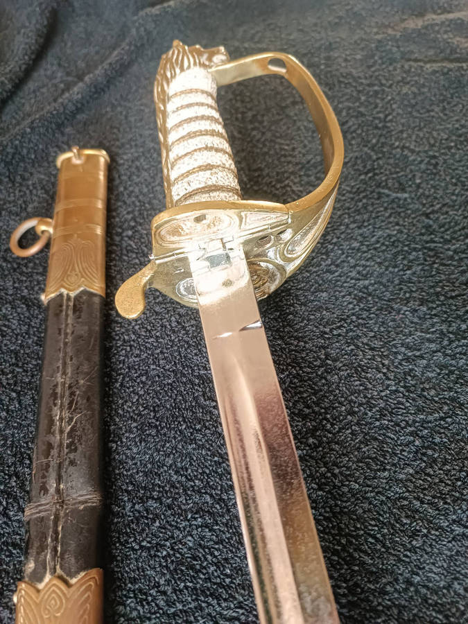 South African Navy Officers Sword and scabbard by Gieves of UK pre 65