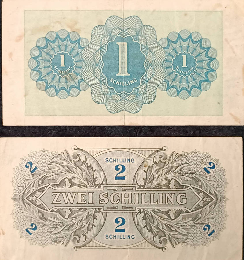 Banknotes x 2 German military currency ww2
