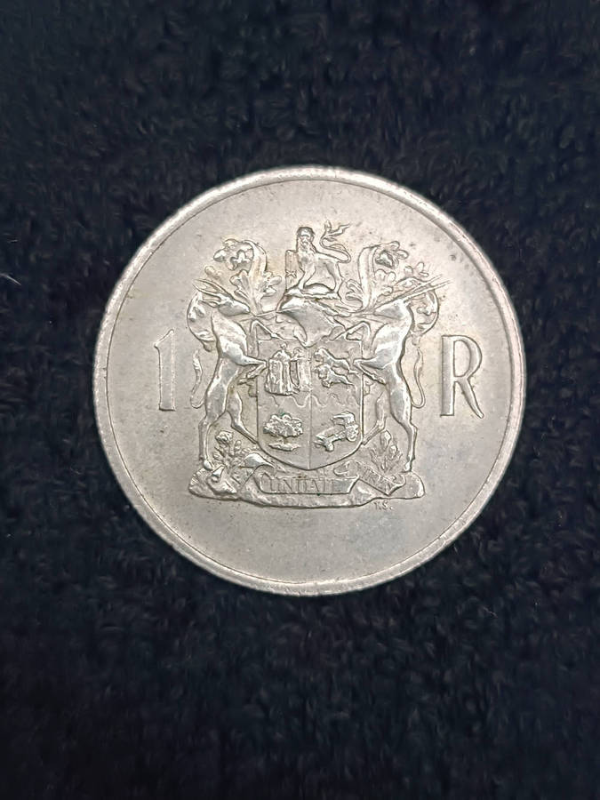 South Africa one rand coin silver