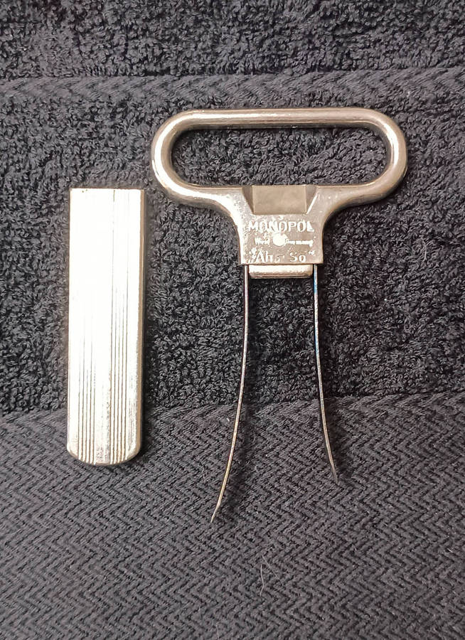 Vintage Monopol Ah-So 2 Prong Wine Bottle Opener Cork Puller West Germany