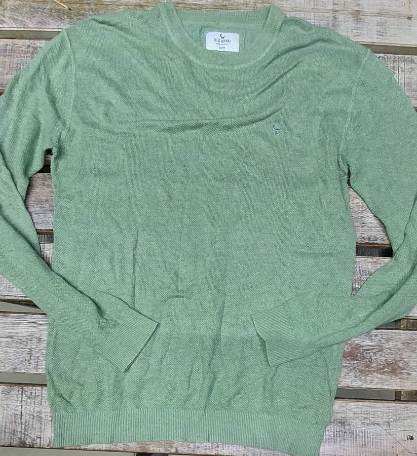 100% COTTON OLD KHAKI LONG SLEEVE SWEATER