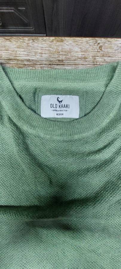 100% COTTON OLD KHAKI LONG SLEEVE SWEATER