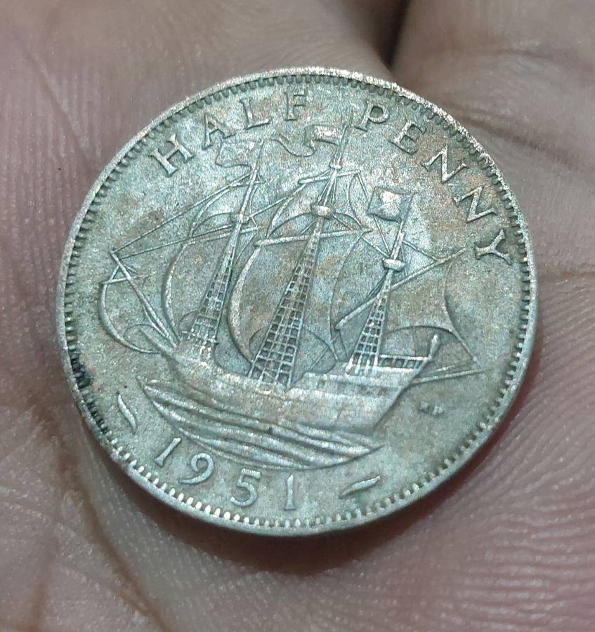 RARE 1951 HALF PENNY