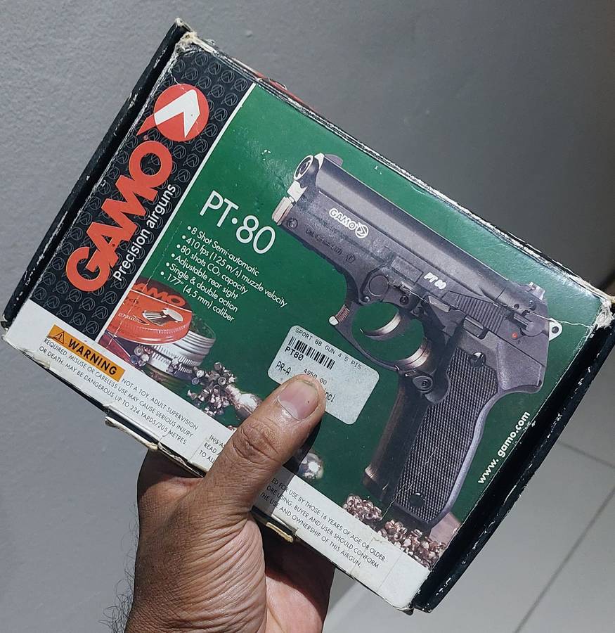 RARE VINTAGE GAMO PT 80 GAS GUN SHOOT BB ROUNDS AND MUSHROOMS PROBABALY NEEDS A SERVICE