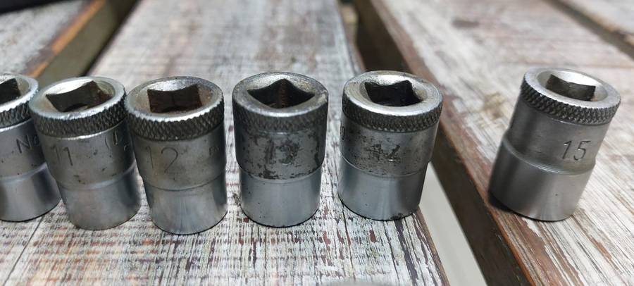 vintage gedore socket set complete  from size 6 to 22 sockets.