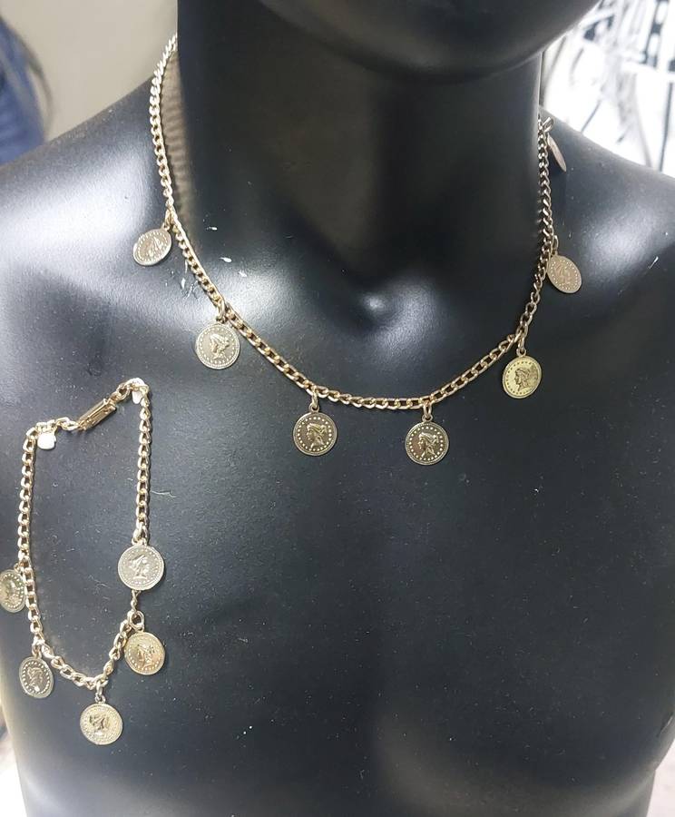 Vintage kids neck chain and hand chain