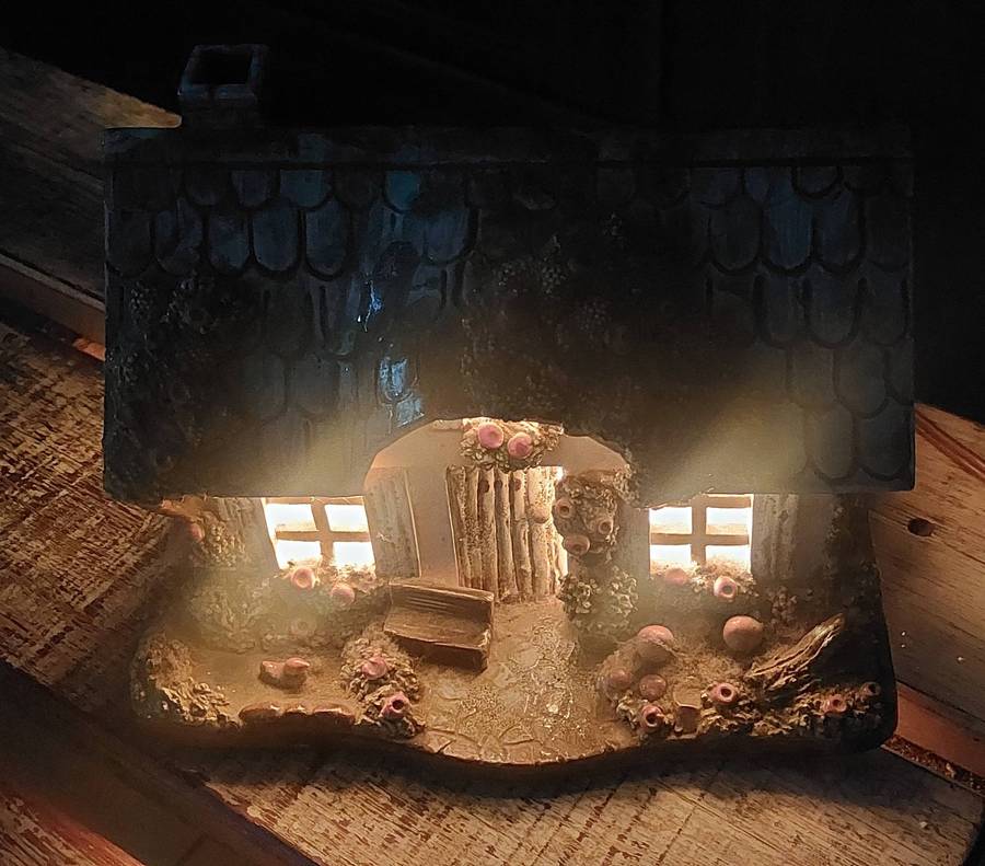 Vintage hand made house with lights