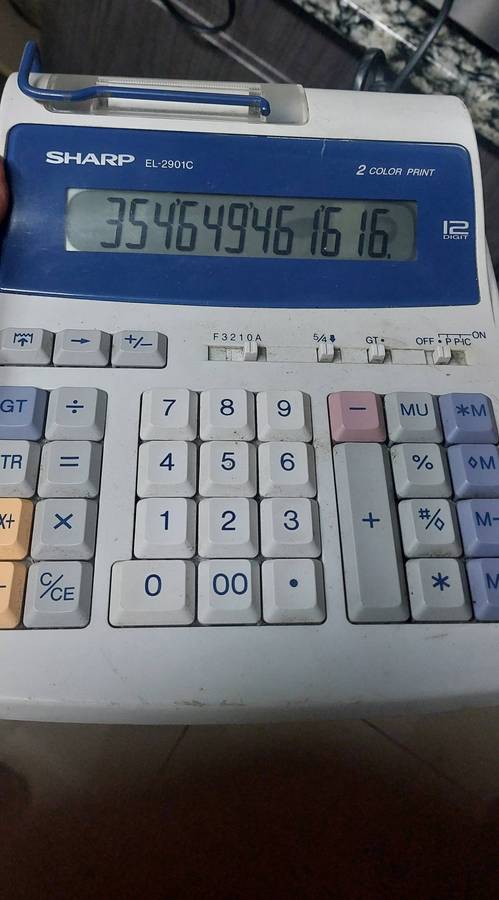 Vintage Sharp EL-2901C printing calculator. Works