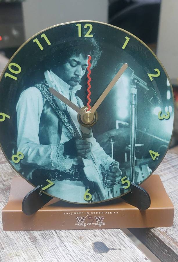 jimi hendrix vynl clock with stand