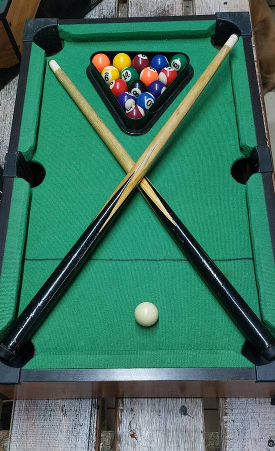 Mini Tabletop Wood Billiards Pool Table Game For Kids