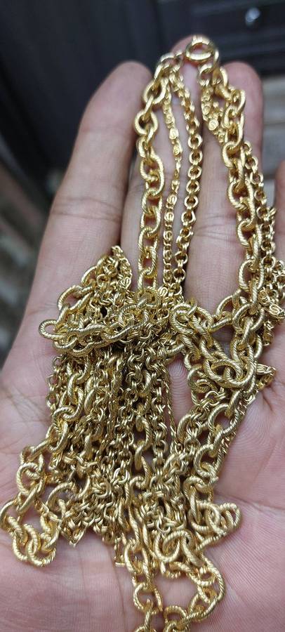 90cm Vintage 3 chain necklace made in austria heavy