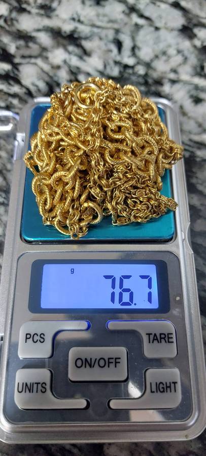 90cm Vintage 3 chain necklace made in austria heavy
