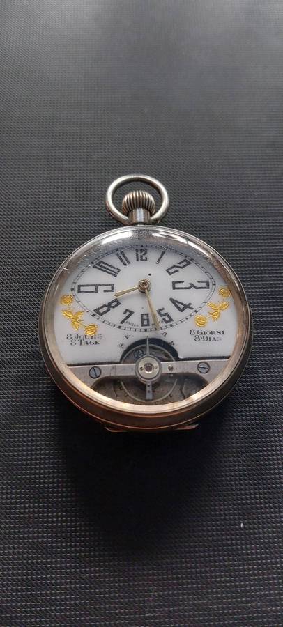 925 silver Hebdomas  8-day Pocket Watch