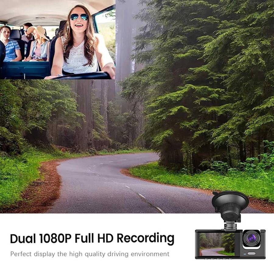 BLACK BOX TRAFFIC RECORDER WITH 2 INCH SCREEN AND REAR DVR CAMERA