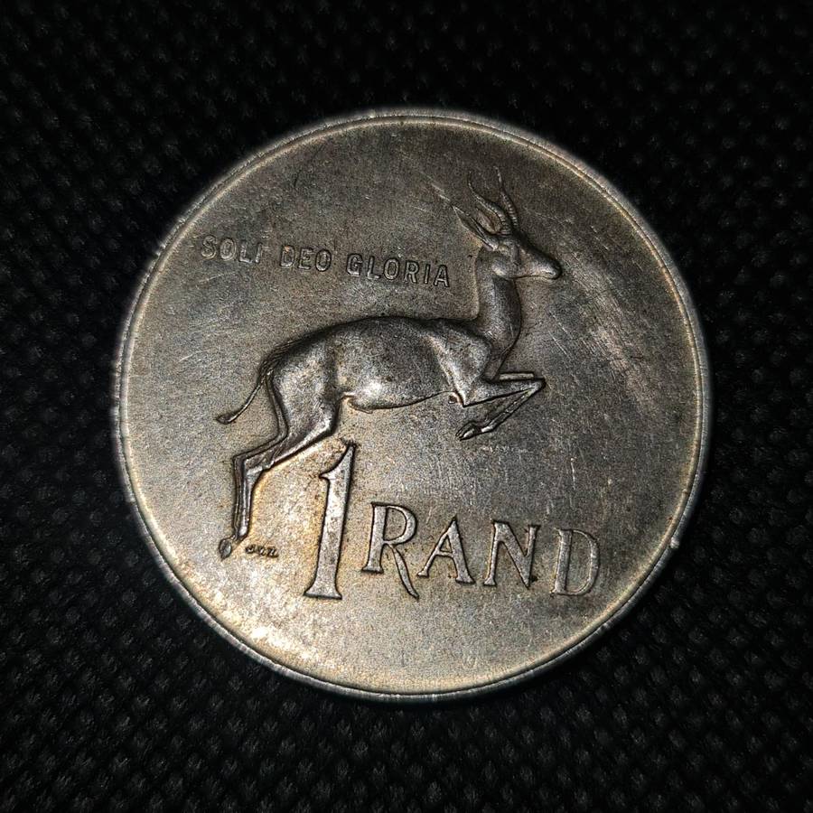 1966 SOUTH AFRICA R1 COIN ENGLISH