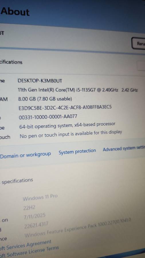 LENOVO IDEAPAD 3 CORE I5 11TH GEN 512NVME 8GIG RAM MICROSOFT WINDOWS 11 PRO 24H2