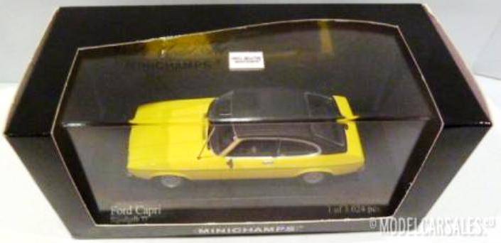 Ford Capri 1977 MiniChamps 1-43 Yellow Black Roof Boxed
