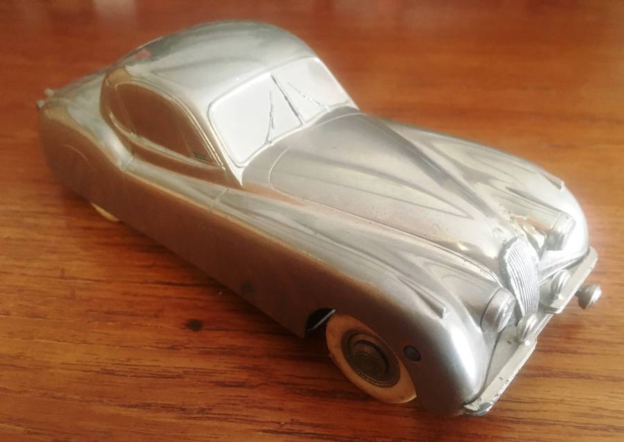 Jaguar XK120 Prameta With Winding Key Lose (Clockwork not working) 1-36 Chrome RARE