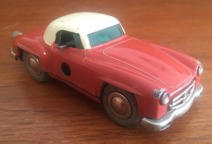 Mercedes Benz 190SL Tinplate Schuco Played (Clockwork NOT Working)1-40 Red-White Rare