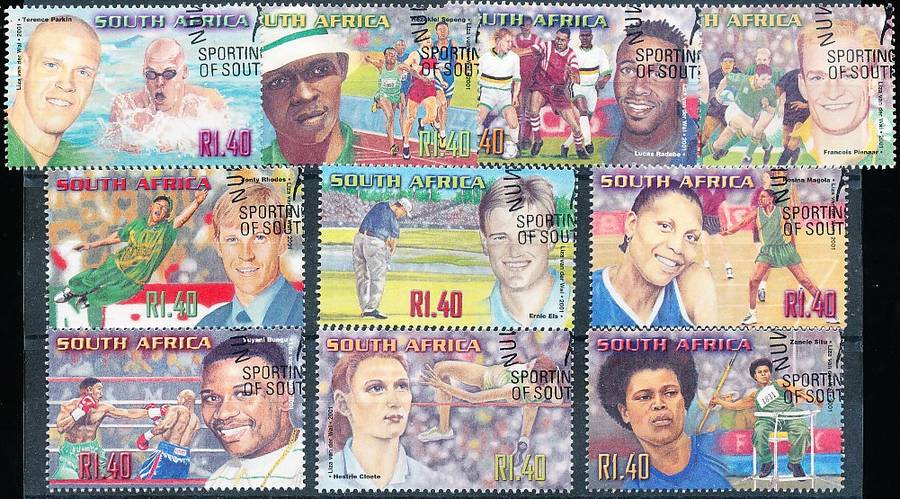 RSA -  2001  -   South African Sporting Heroes    - FINE  CTO  USED