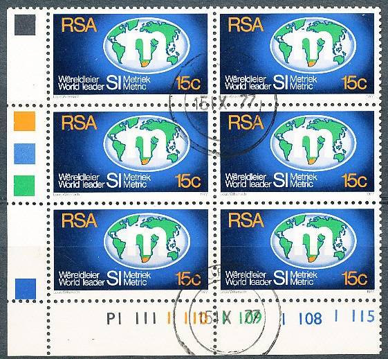 RSA -  1977  - Metrication   C/BLOCK  - FINE   POSTALLY USED