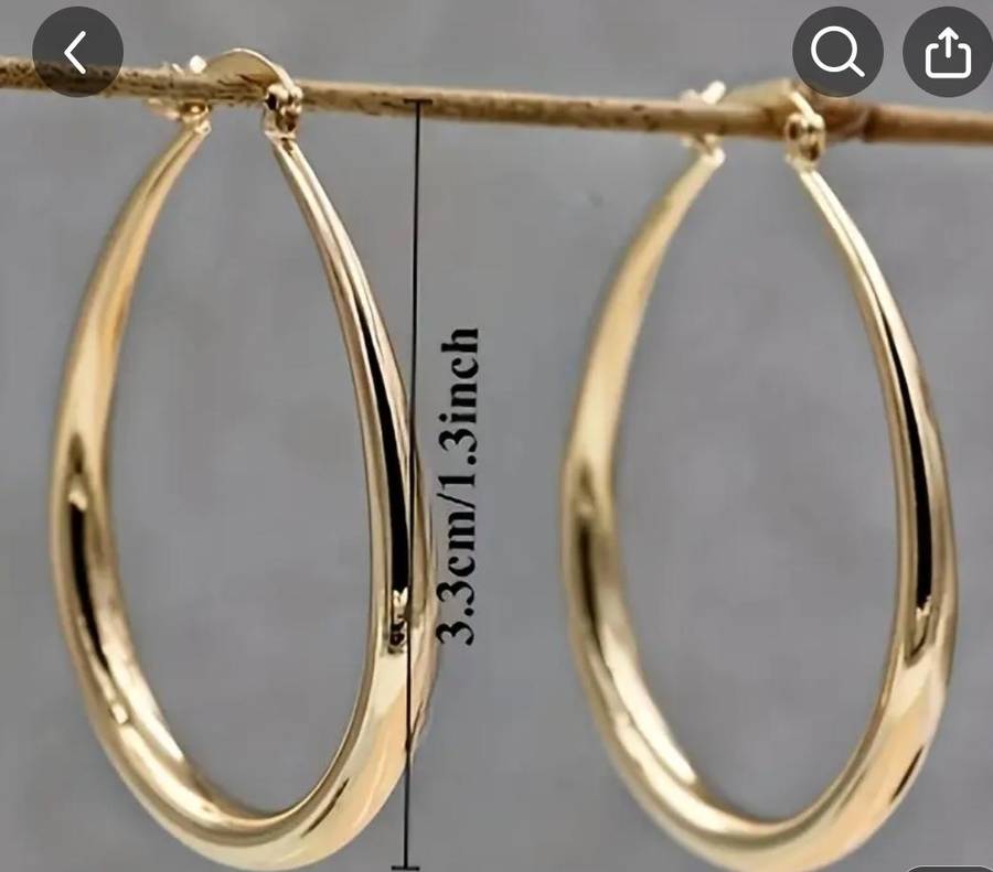 Gold Plated Bohemian Hoop Earrings Vintage Style