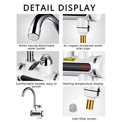 AIYI Electric Hot Water Tap, Instant Heater Tap with LED Digital Display, 3sec Inst