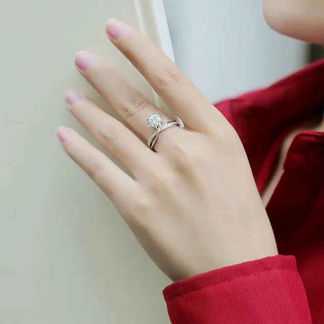 Unique Sterling Silver Moissanite Ring with Certificate of Authenticity