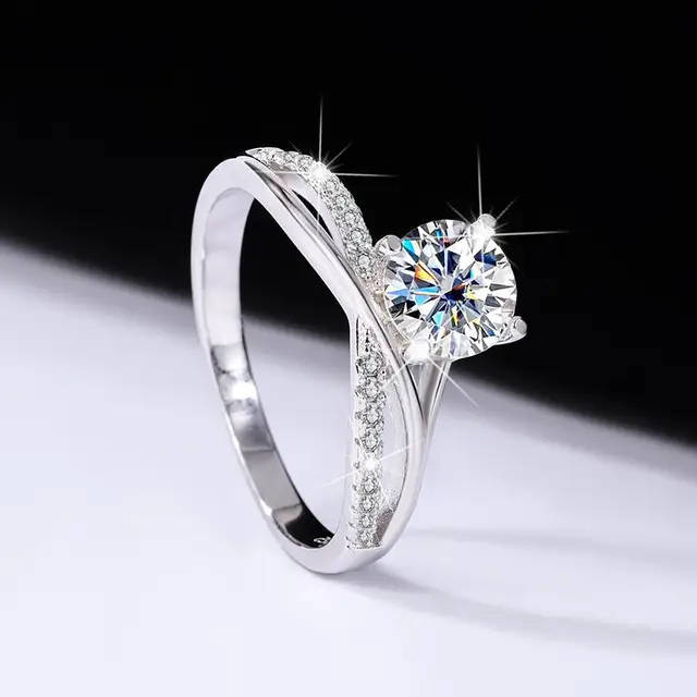 Unique Shape Sterling Silver Ring With Certificate of Authenticity