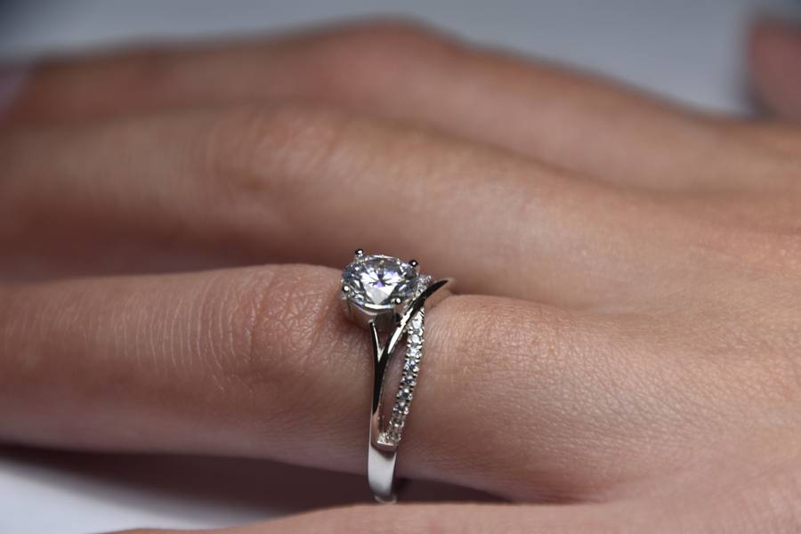 Unique Shape Sterling Silver Ring With Certificate of Authenticity