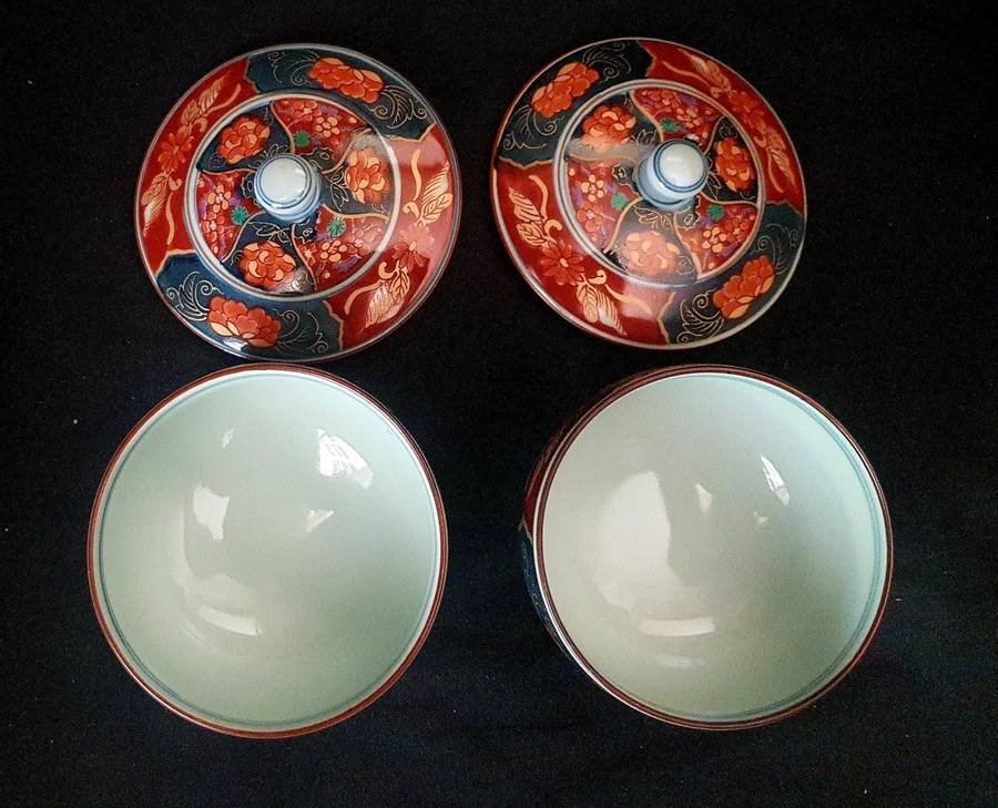 Oriental Porcelain Arita Ware Hanaemon Tea Cups Japan
